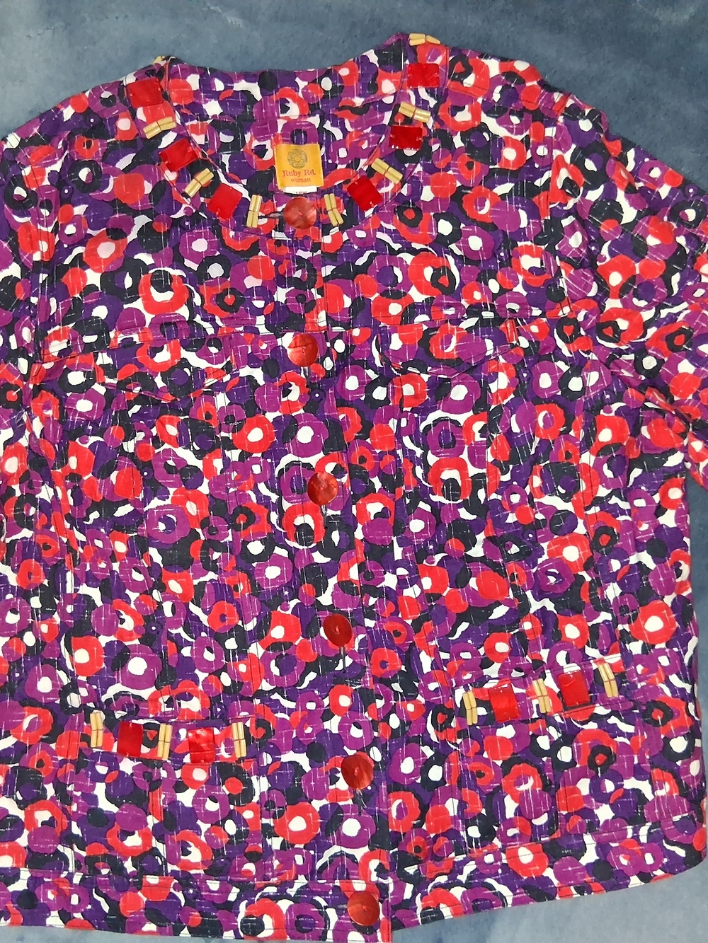 ​Ruby Rd. Woman Floral Button-Up Jacket Size 18W